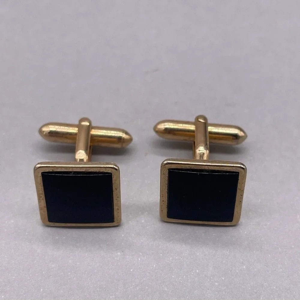 Vintage Swank Cufflinks and Formal Shirt Studs Set Gold Tone